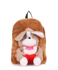 Детский рюкзак POOLPARTY с собакой kiddy-backpack-dog-brown