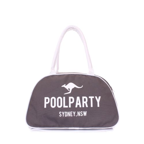 Коттоновая сумка-саквояж POOLPARTY pool-16-white-grey
