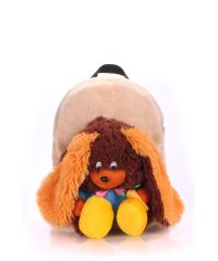 Детский рюкзак POOLPARTY с зайцем kiddy-backpack-rabbit-brown