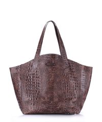 Кожаная сумка poolparty-fiore-crocodile-brown