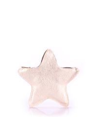 Кожаный клатч-косметичка POOLPARTY STAR star-gold