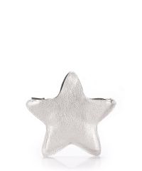 Кожаный клатч-косметичка POOLPARTY STAR star-silver
