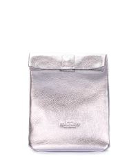 Кожаная сумка-клатч POOLPARTY Lunchbox lunchbox-silver