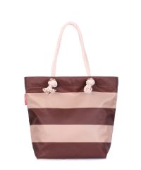 Пляжная сумка POOLPARTY anchor-stripes-brown коричневая