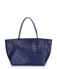 Женская кожаная сумка Poolparty desire-caiman-blue синяя