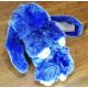 Меховой брелок кролик синий с белым