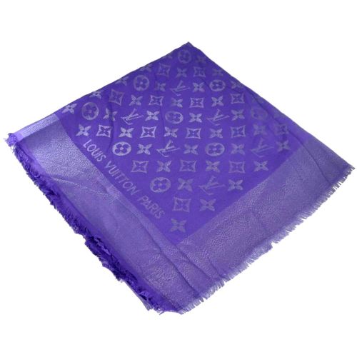 Шаль Louis Vuitton Metal фиолетовая с серебром