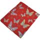 Женский шелковый шарф 017801 бабочки красный