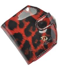 Женский кожаный кошелек 001B-2 леопард красный