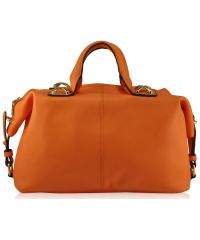 Кожаная сумка 284015 оранжевая