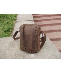 Мужская кожаная сумка Zipp коричневая