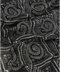 Шарф TRAUM 2495-90 черный с белым этно рисунком
