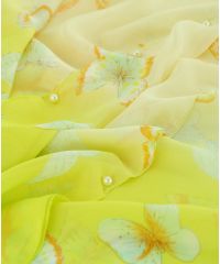 Двойная шаль-накидка TRAUM 2497-32 желтая в бабочки