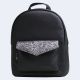 Черный кожаный рюкзак black silver TWINSSTORE Р78
