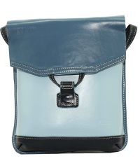 Женская кожаная сумка Wk29 N7.2Fl1 голубая