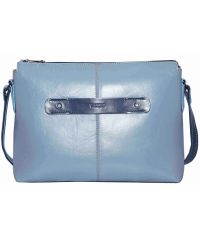 Женская кожаная сумка Wk31 N7.2 голубая