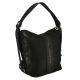 Женская сумка мешочек кожаная питон черная
