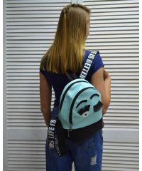 Молодежный рюкзак «Глазки» голубого цвета 42501