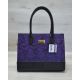 Каркасная женская сумка черная с фиолетовым 31207