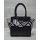 Женская сумка с ремнем черная с клеткой 52207
