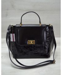 Женская сумка-клатч черная кроко 61408