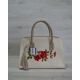 Женская сумка Кисточка бежевая с цветами 52003