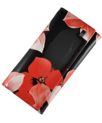 Женский кожаный кошелек 2030EZ-F99 Lack аленький цветочек черный
