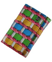 Женский кожаный кошелек 2103-D39 плетеный разноцветный