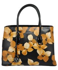 Женская кожаная сумка VF-69965-3 осенний цветочек черная
