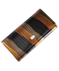 Женский кожаный кошелек LE-931 питон коричневый
