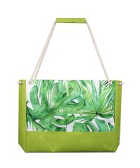 Пляжная сумка XYZ Holiday 2261 тропические листья салатовая
