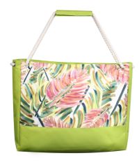 Пляжная сумка XYZ Holiday 2262 разноцветные листья салатовая