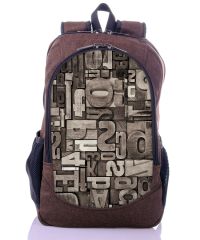 Городской рюкзак XYZ New Design РГ18612 Буквы коричневый